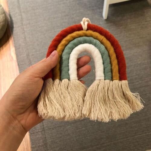 YYSD Macrame Rainbow Wall Hanging Decorative Colored for Boho Home Decor, Party Supplies, Baby Shower, Nursey Dorm Room