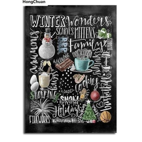 Small blackboard snowman 5D DIY full square/round diamond painting, diamond embroidery mural, diamond cross stitch gift