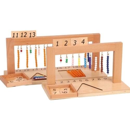 Montessori Math Material Hanger Color Bead Stairs 1-9 11-19 Preschool Educational Numbers Learning Toys For Children E3064H