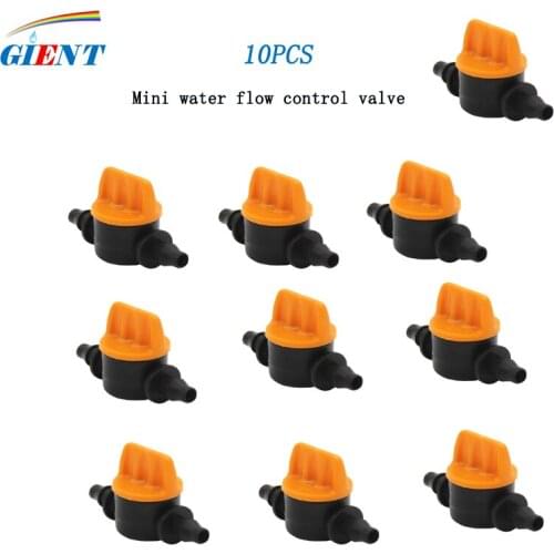 Mini Valve With 4/7mm Hose Garden Irrigation Barbed Water Flow Control Valve Agriculture Tools Drip Irrigation Fittings