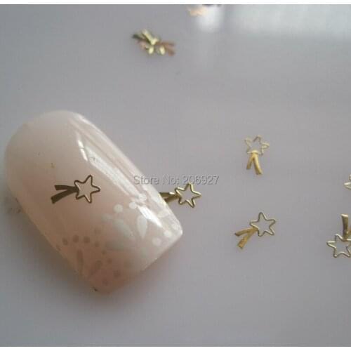 MS302-2 100pcs Halloween Series Gold Cute Star Metal Sticker Nail Art Metal Sticker Nail Art Decoration Non-adhesive Sticker