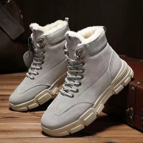 Topvivi Winter boots for men 2021 Fashion Basic Boots Sneakers High Top Shoes Outdoor Walking snow Shoes trend Men Desert boots