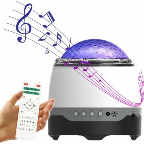 Music LED Projector Starry Galaxy Night Light Star Sky Ocean Wave Lamp US Water Waving Night Light Led Colorful