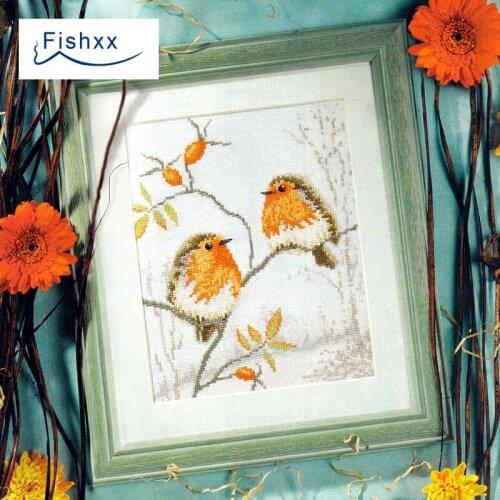 Fishxx Cross Stitch Kit European magazine series Crazy80-1 two bird living room animal pattern