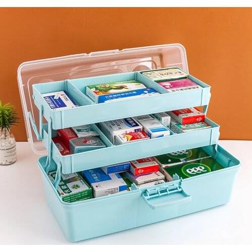 3 Layer Pill Organizer Case Transparent Emergency Medical Box Portable First Aid Kit Home Organization Multi-function Boxs