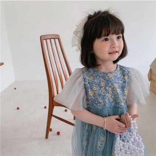 1-7T Flower Girl Dresses Toddler Kid Baby Clothes Summer Floral Dress Elegant Beach Playa Floral Sundress Cute Princess Dress