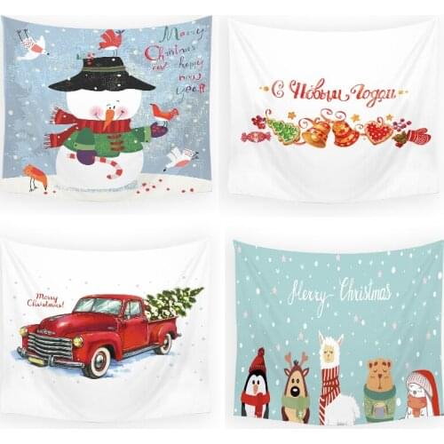 Christmas snow scene tapestry psychedelic urban outfitters tapestry wall hanging anime home decoration wall anime tapestry Home