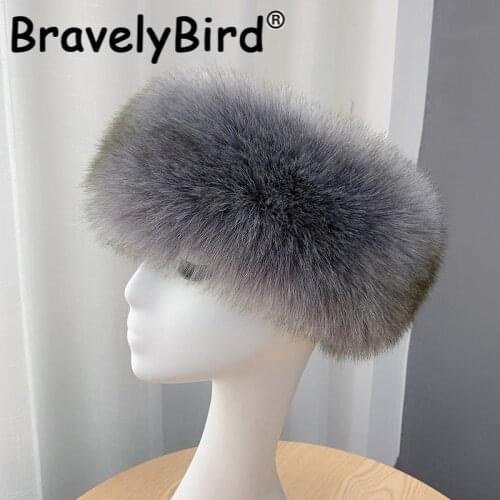 Winter Faux Fox Fur Hats Women Empty Top Cap Fluffy Elastic Earmuff Earwarmer Thicken Headband Snow Beanie Fashion Head Decor