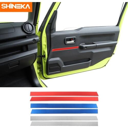 SHINEKA Aluminum alloy Sticker For Suzuki Jimny Car Door Inner Decoration Sticker Accessories For Suzuki Jimny 2019+ Car Styling