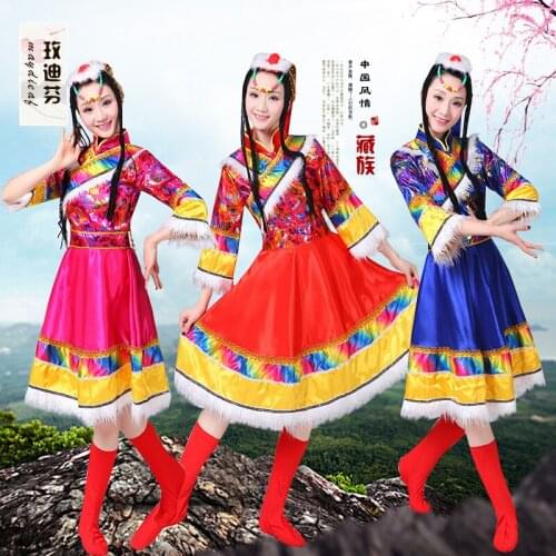 Top Fashion Time-limited Disfraces Dance Costumes Chinese Ethnic Costumes Mongolia Tibetan Dance Stage Sleeves Clothes