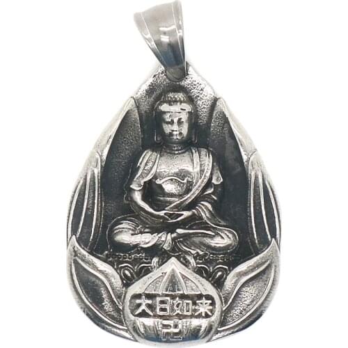 Unisex 316L Stainless Steel Buddha Pendant Free Chain Newest
