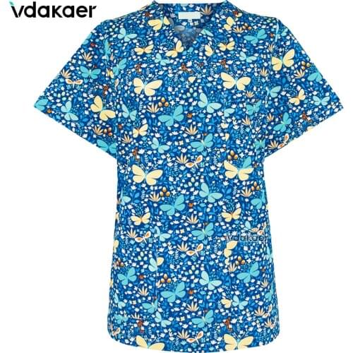 High Quality Hospital V-neck Scrub Tops Beauty Salon Nursing Uniforms Unisex Breathable Surgery Uniform Medical Accessories