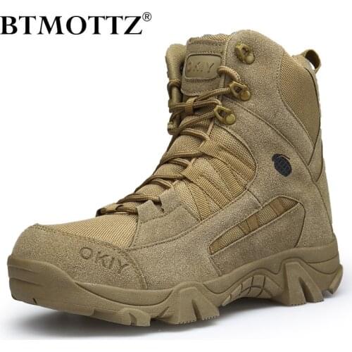Winter Mens Military Boots Outdoor Leather Hiking Boots Men Army Special Force Desert Tactical Combat Ankle Boots Men Work Shoes