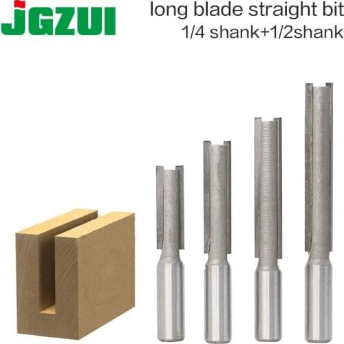 1 pc 1/2"1/4 Shank Extra long 3" Blade 1/2" Cutting Dia. Straight Router Bit Woodworking cutter Tenon Cutter for Woodworking