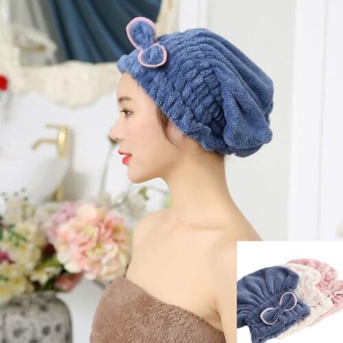 1pcs New Microfiber Bathrobe Dry Hair Cap Coral Fleece Bath Thickened Princess Hat Super Absorbent Dry Hair Cap