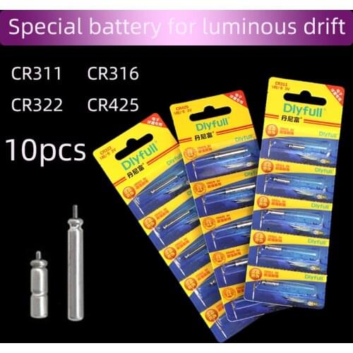 10pcs/lot CR311 CR322 CR425 CR435 Batteries Fishing Float 3V Night Light Lithium Pin Cells LED Fishing Float Accessories X815
