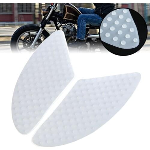 2pcs Stickers Moto Grip Traction Pad Tank Kit Side Fuel Grip Decal Protector Elastomer Material Universal For Honda Kawasaki