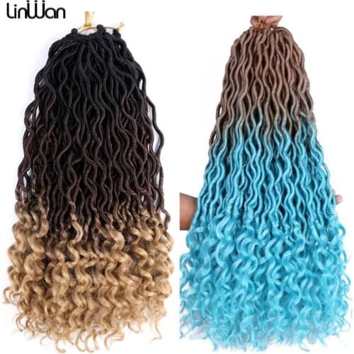 20inch Faux Locs Hair Strand Braid Crochet Braiding Hair Extensions For Braids Synthetic Dreadlocks Women Fake Hair Afro Curls