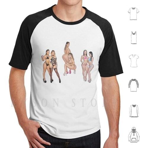 Abella Danger Sticker Pack T Shirt Print For Men Cotton New Cool Tee Abella Danger Kristina Rose Keisha Grey Kissa Sins Big