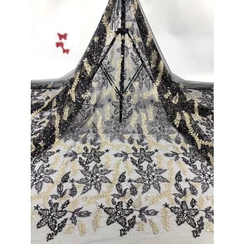African sequin lace fabric embroidery French lace fabric 2021 high quality Nigeria lace fabric D40761