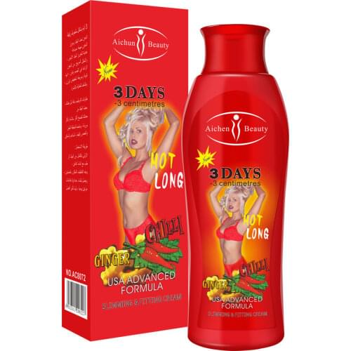 Anti Cellulite 3 Days Slimming Body Cream Chili Stubborn Fat Burn Potent Lose Weight Burning Fat Cream Firming Massage 200ML