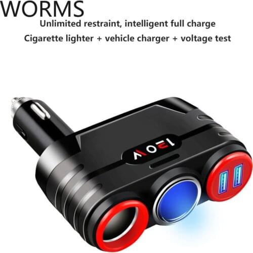 Car wireless car charging one drag three multi function dual connector USB adapter car lighter car