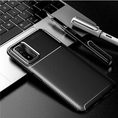 For Huawei Honor 10X Lite Case Carbon Fiber Silicone Soft TPU Bumper Phone Case for Honor 9X Pro Back Cover