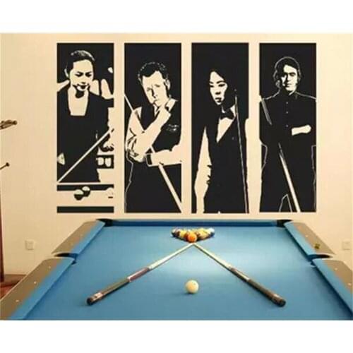 Four model character billiards room wall sticker Billiard room showcase decoration sticker