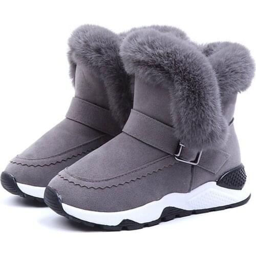 2020 Kids Boys Girls Snow Boots Shoes Winter Warm Plush Childrens Ankle Short Booties PU Leather Soft Sole Fashion Sneakers
