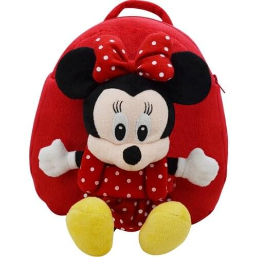 Disney 27cm Winnie The Pooh Mickey Minnie Mouse Stitch Plush Backpack Toys Stuffed Doll Birthday Gift For Children