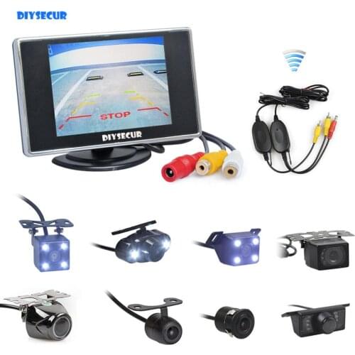 DIYSECUR Wireless 3.5" Car Rearview Monitor Auto Parking Vedio + LED Night Vision Backup Reverse Rear View Car Camera
