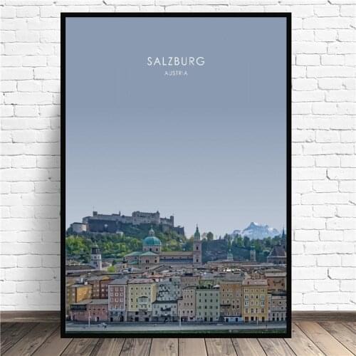 Salzburg Austria Travel Canvas Painting Wall Art Pictures Prints Home Decor Wall Poster Decoration For Living Room