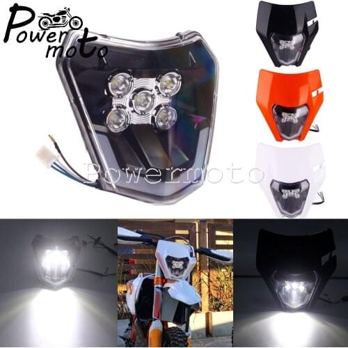 Dual Sport LED Headlight Mask for EXC EXC-F XC-W 250 300 350 450 500 690 Six Days FREERIDE SMC R EU US Motocross Enduro Headlamp
