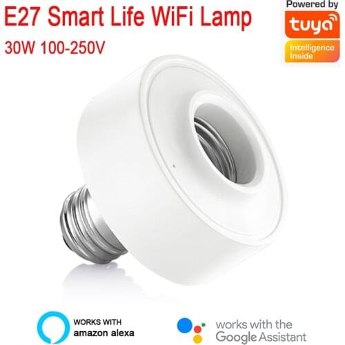 E27 Smart Life WiFi Lamp Socket White Ceiling Light Lamp Bulb Fixing Stand Light Bulb Holder Voice Control App Light Time 2021