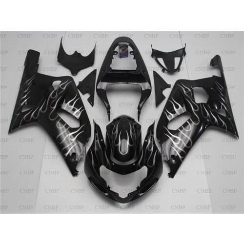 GSX R600 R750 R1000 03 02 Bodywork GSXR600 GSXR750 GSXR1000 2000 - 2003 K12 Black Silver Frame 2003 Fairings