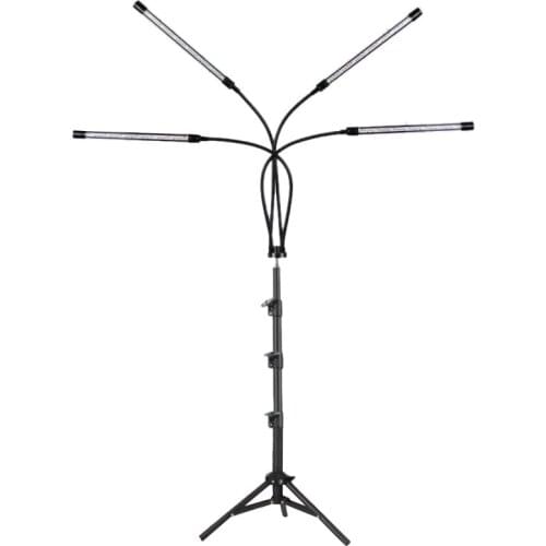 GTBL Plant Grow Light with Stand Adjustable 80W Four-Head Floor Plant Light with Red Blue LED Bulbs for Small & Tall Plants