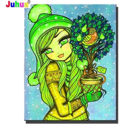 Anime Girl 5d Diy diamond painting full Square drill diamond embroidery mosaic diamond stitch home decor Elf Handcraft gift