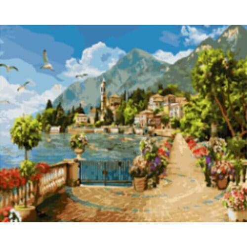 DRAWJOY Framed Seascape Picture DIY Oil Painting By Numbers Painting&Calligraphy Home Decor Wall Art GX21591 40x50cm