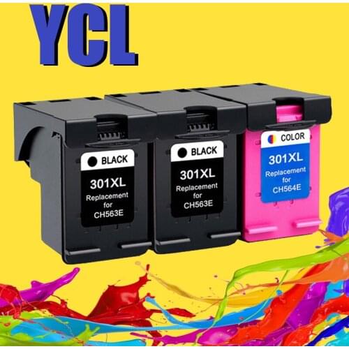 YLC 301XL Replacement for HP 301 XL 301 Ink Cartridge for HP301 Deskjet 2540 1010 1510 2510 2050 1050 3000 4500 4630 4634