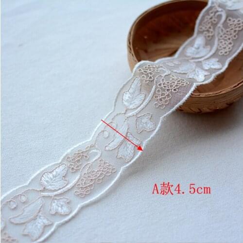 1 Meter Delicate Embroidered Lace Garment Dress Curtain Mesh Leaves Lace Trimmings DIY Sewing Accessories