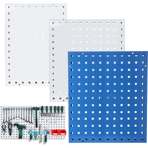 DRELD Metal Wall-Mounted Hardware Tool Hanging Board Parts Storage Box Garage Workshop Storage Rack Screw Wrench Display Shelf