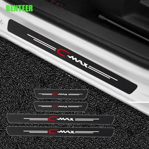 4pcs Carbon Fiber Car Door Protection Sticker For Ford Cmax