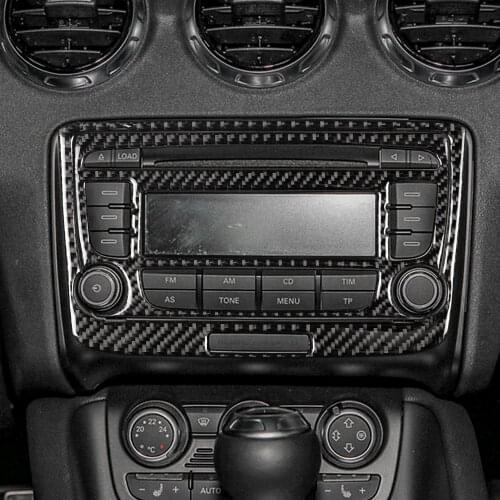 Real Carbon Fiber Sticker Center Console Air Conditioning CD Panel B Trim for Audi TT 8n 8J MK123 TTRS 2008-14 Model Accessories