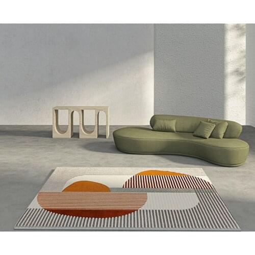 Nordic Light Luxury Livingroom Carpet Striped Home Bedroom Carpet Study Room Floor Mat Room Carpet Modern Girls Kid Decorative