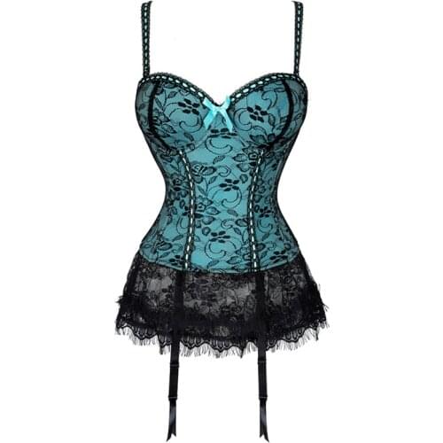 New Mesh Lace Skirt Pendulum Overbust Corset Women Body Shaper Bustiers Top Shaping Sexy Underwear Sling Vest Slimming Lingerie