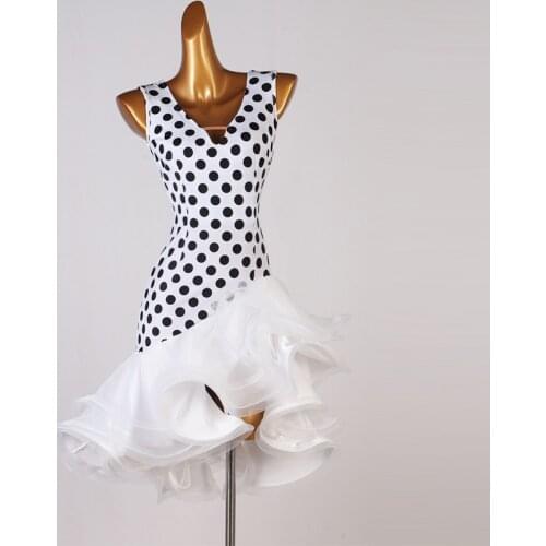 New Latin Dance Dress Women Sexy Sleeveless Practice Clothes Female Ballroom Dance Competition Stage Dresses Custom Made