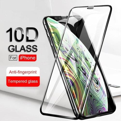 Full Coverage Shockproof 10D Tempered Glass Anti-Scratch Screen Film For Iphone Xs / Xs Max / XR / X / 7 Plus / 8