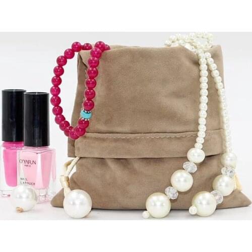 Durable Jewelry Gift Storage Pouches With String Custom Wedding Party Festival Cosmetics Velvet Drawstring Bags For Sale