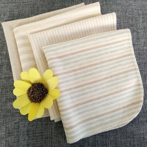 H06 Organic cotton baby small square / feeding napkin baby saliva towel organic cotton 30 * 30cm without fluorescent agent 4pcs