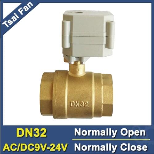 TF32-B2-C High Quality AC/DC9V-24V Normally Close Normally Open Valve 2 Way 1-1/4'' DN32 Metal Gear Motorized Ball Valve